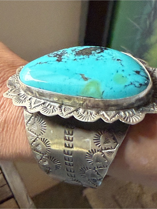 Jewelry - HUGE turquoise stone Cuff silver bracelet Tawney Willie